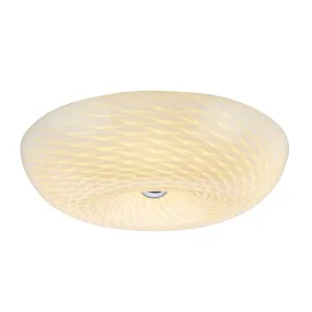 # 63001L LED Large Flush Mount Ceiling Light Fixture, Contemporary Design in Chrome Finish, Frosted Glass Diffuser, 18" Diameter