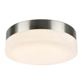 # 63002M-1 LED Medium Flush Mount Ceiling Light Fixture, Contemporary Design in Satin Nickel Finish, Frosted Glass Diffuser, 9" Diameter