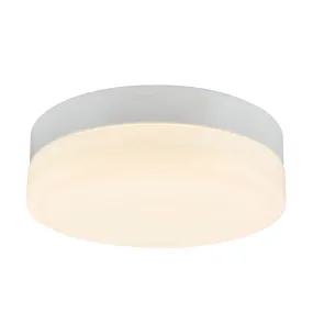 # 63002M-2 LED Medium Flush Mount Ceiling Light Fixture, Contemporary Design in White Finish, Frosted Glass Diffuser, 9" Diameter