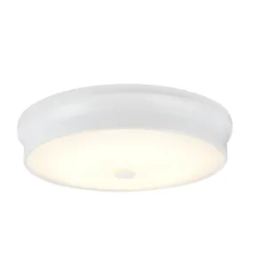 # 63005L-2 LED Large Flush Mount Ceiling Light Fixture, Contemporary Design in White Finish, Frosted Glass Diffuser, 15" Diameter