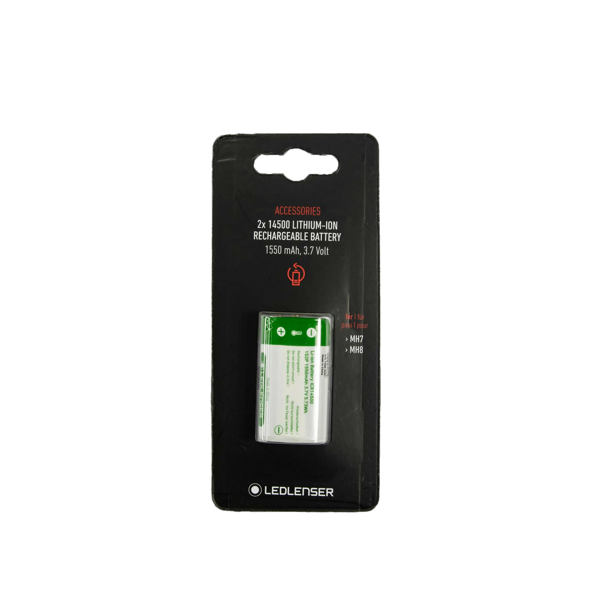 14500 x 2 Li-ion Rechargeable Battery Pack 1550mAh