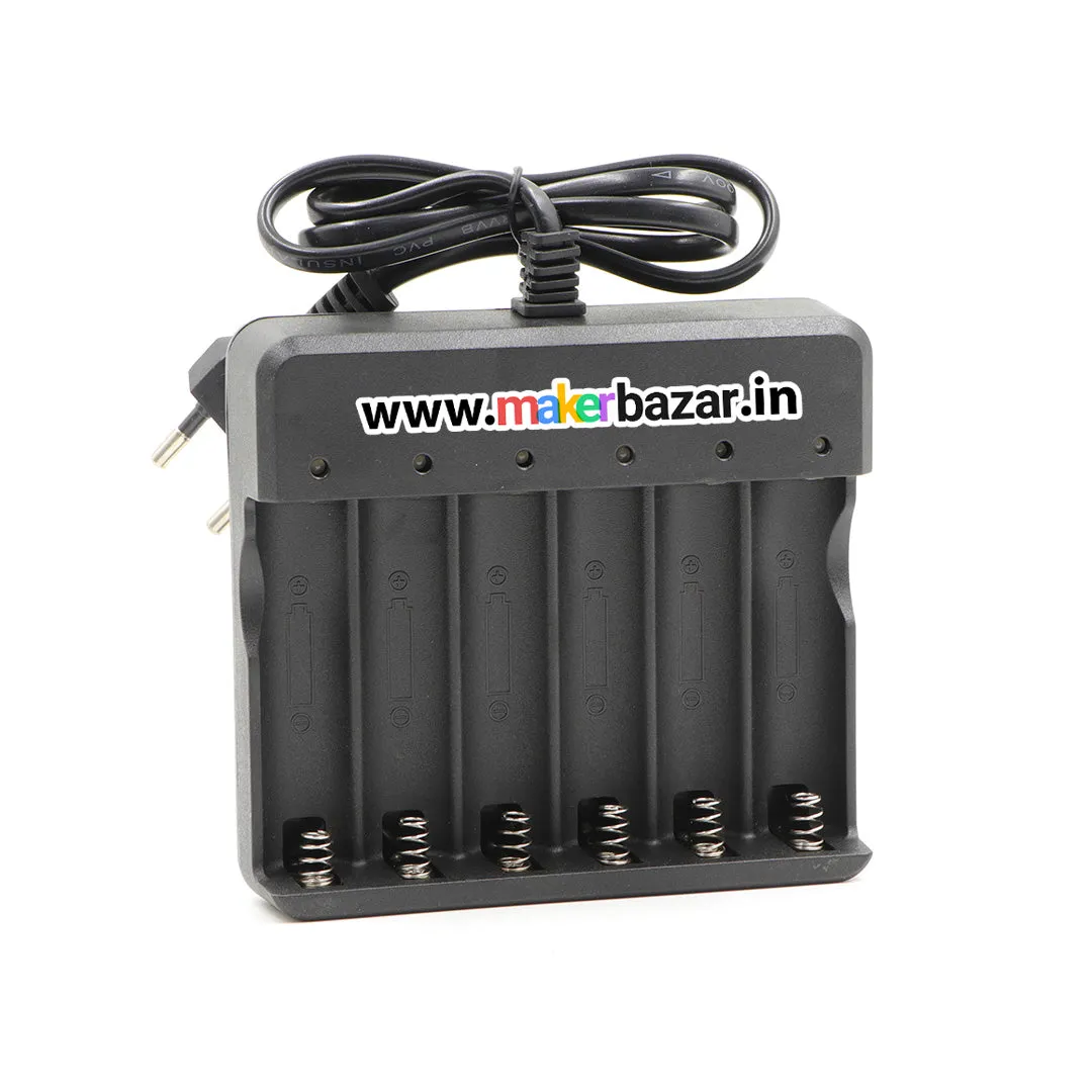 18650x6 Li-Ion Battery Charger Adapter (Hard Pin Spring)