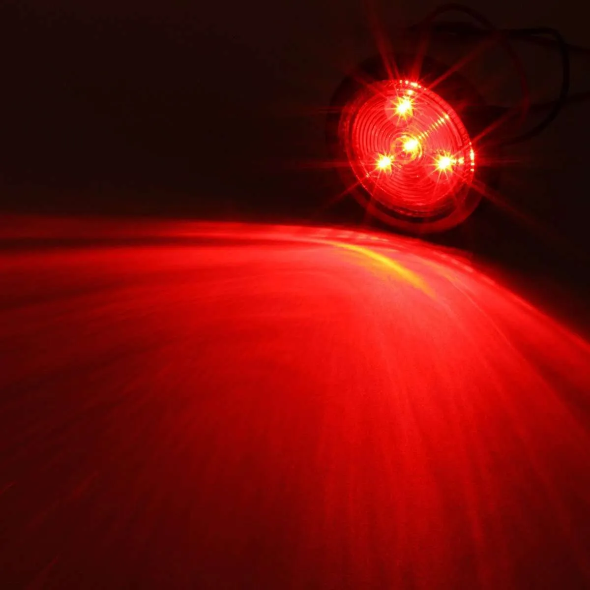 2 Inch Round Red Clearance Side Marker Light 4 LED | HDV3001R