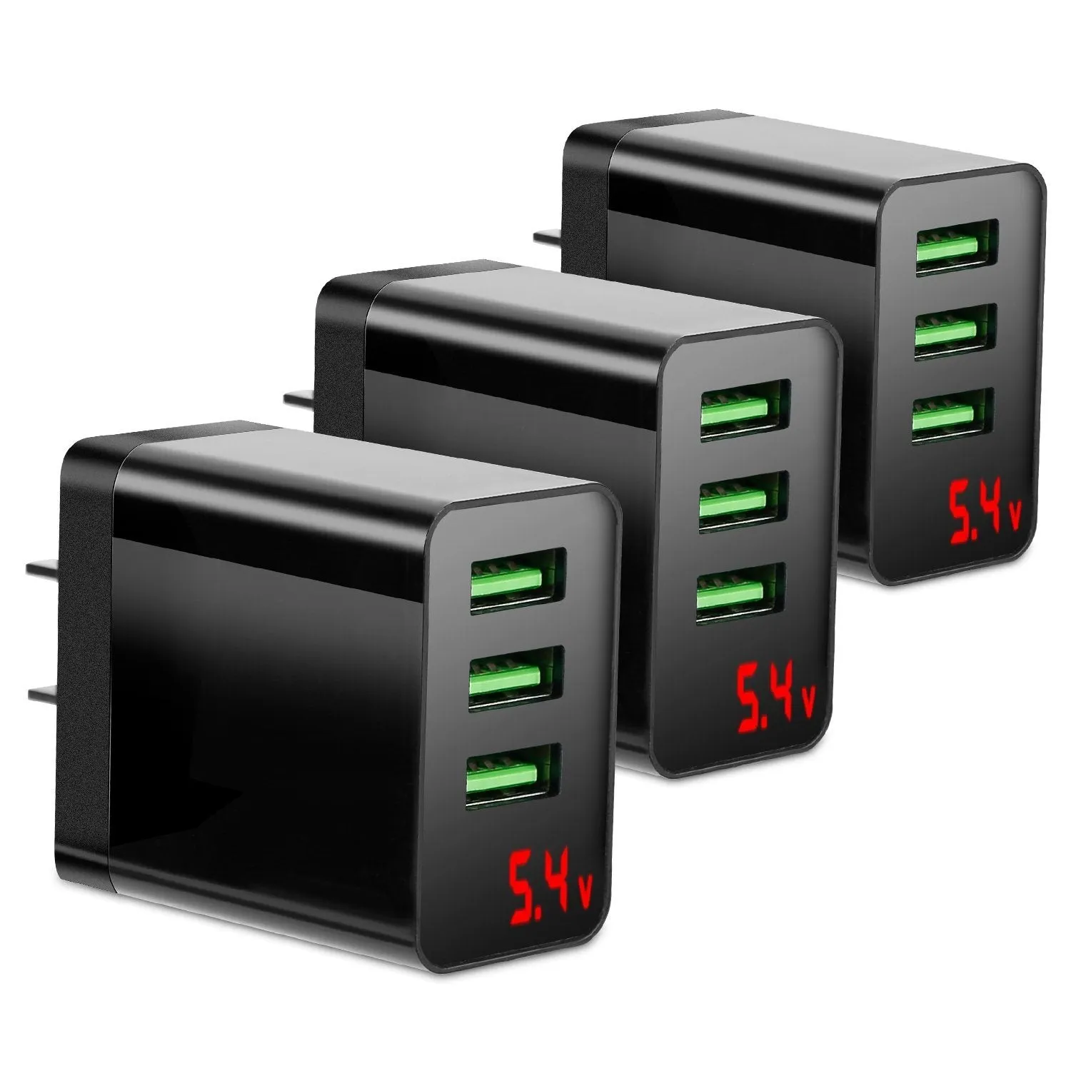 3-Pack: 3-Port USB Wall Charger