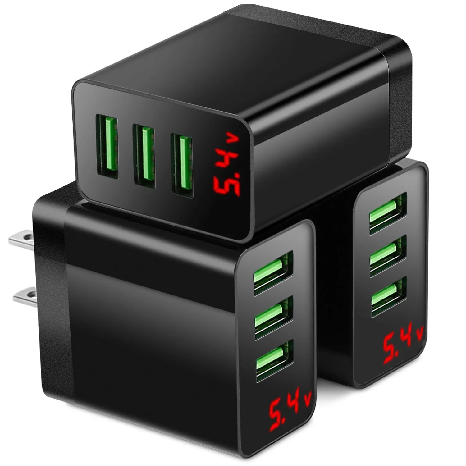 3-Pack: 3-Port USB Wall Charger