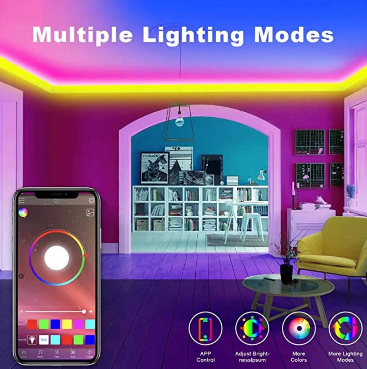 32 ft Bluetooth Led Strip Lights for 3D Walls PR