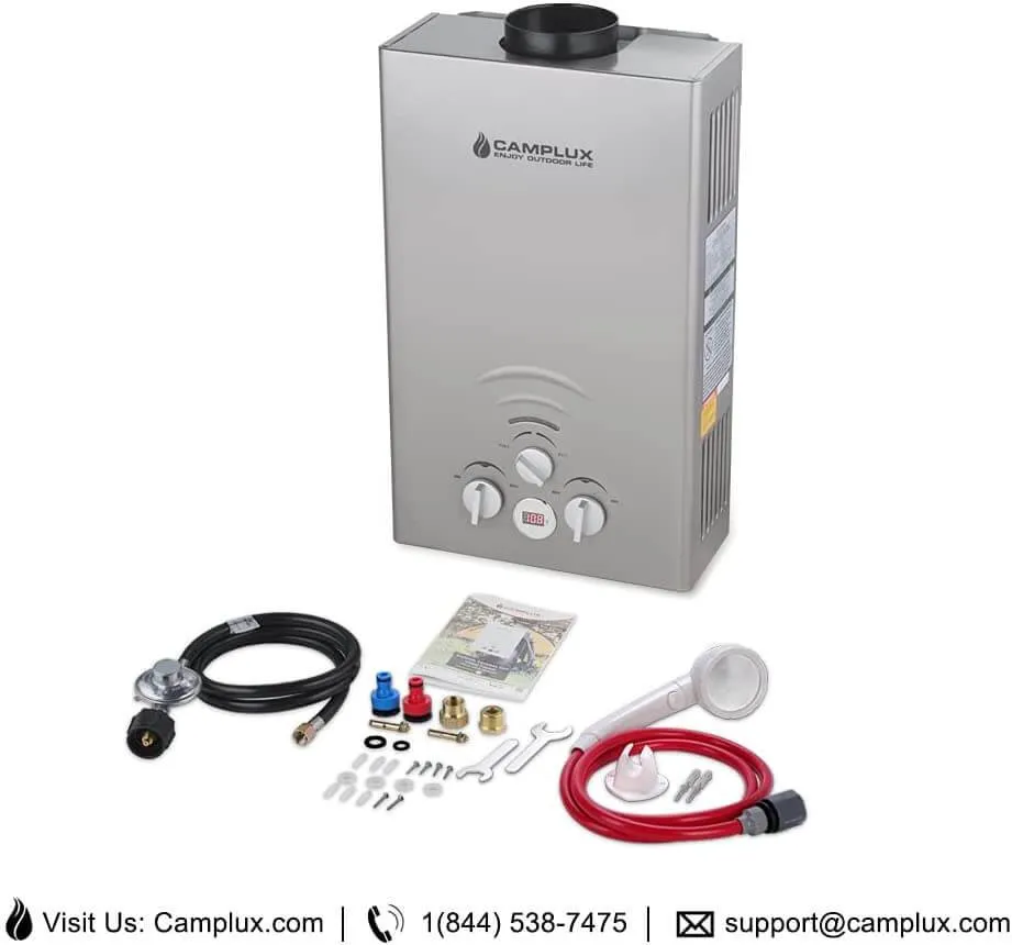 Camplux 8L Propane Outdoor Tankless Water Heater - Grey