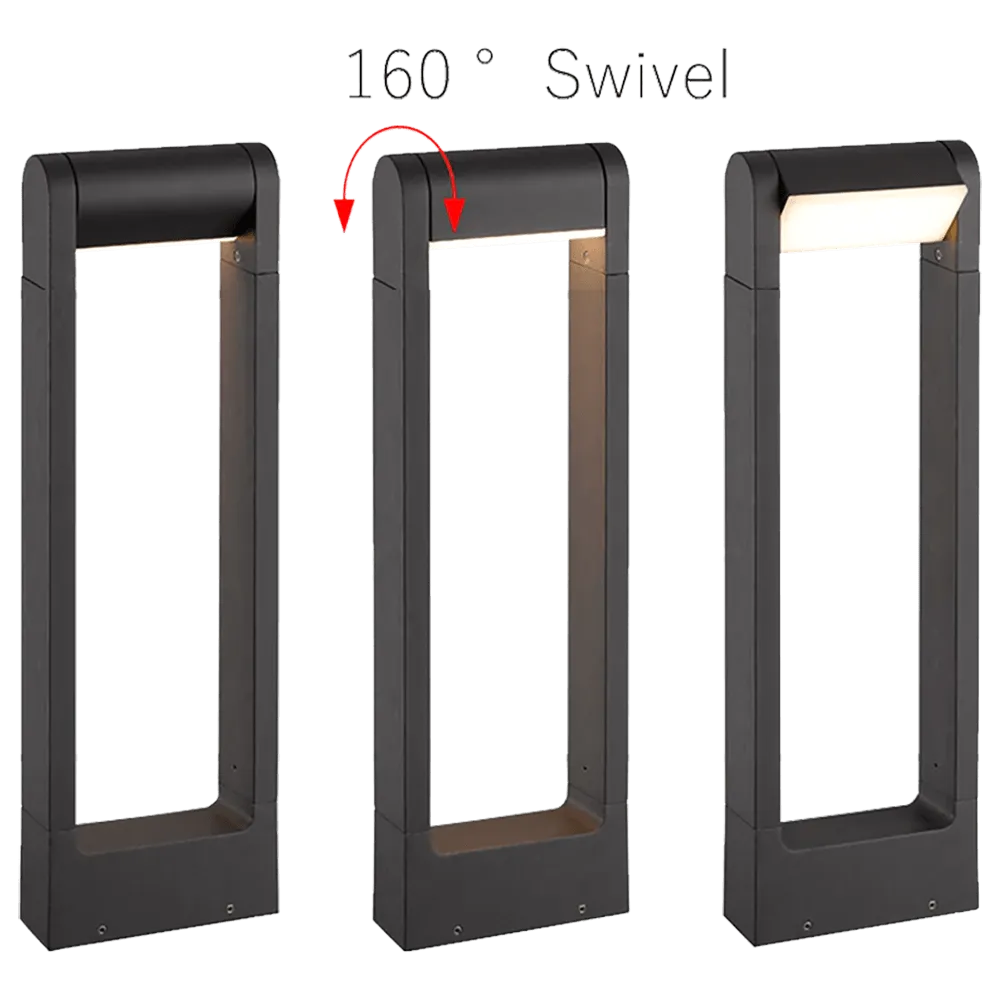 CDPA56 Path Light 8W Low Voltage LED Rectangular Adjustable Bollard Landscape Pathway Lighting