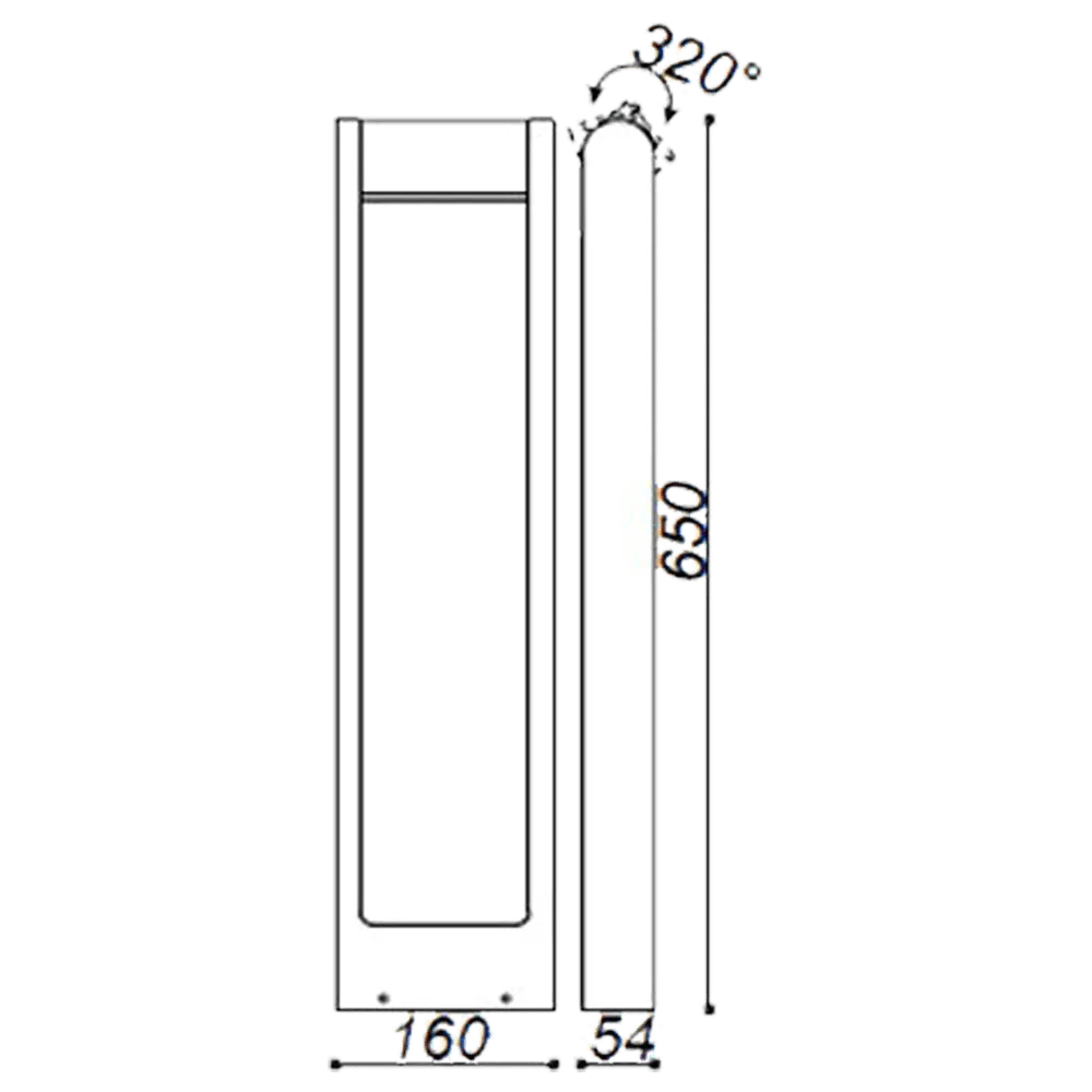 CDPA56 Path Light 8W Low Voltage LED Rectangular Adjustable Bollard Landscape Pathway Lighting