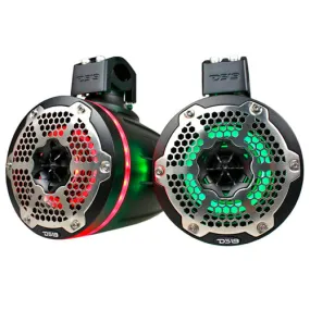 DS18 6.5" Marine Tower Speakers 450W with Passive Radiator RGB NXL-X6TPNEO/BK