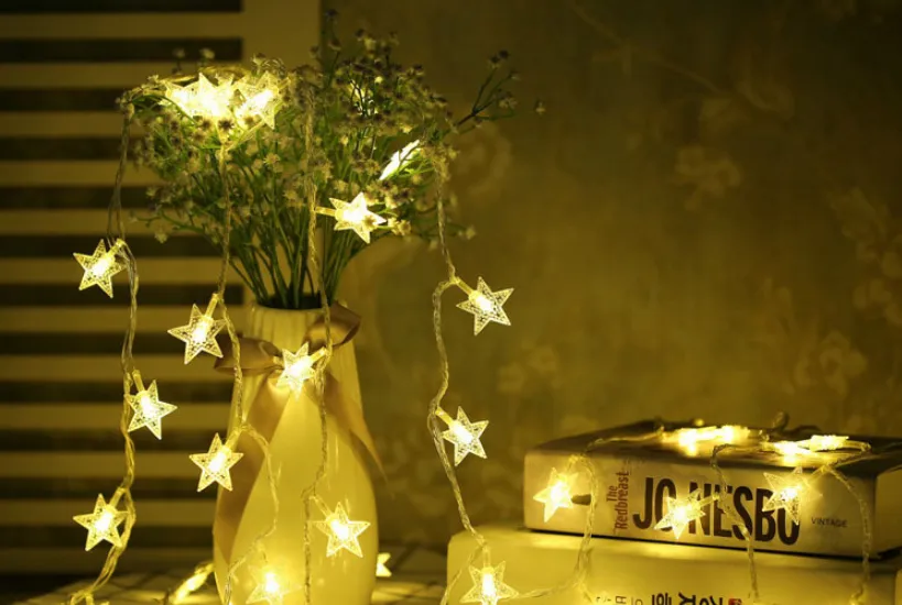 Fairy Stars String Lights Curtain String Lights for Bedroom Window Decorations Wedding Garden Decoration Lights