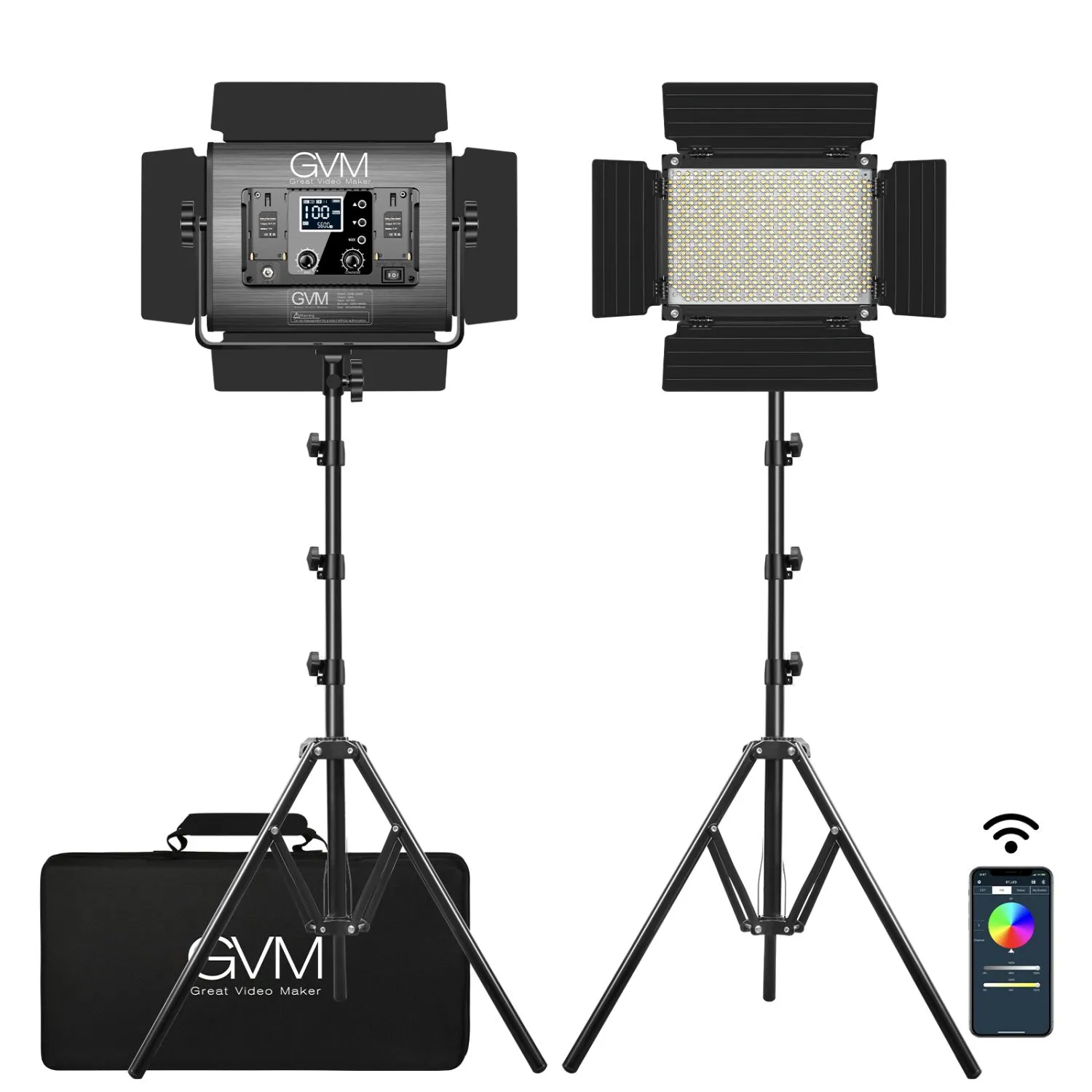 GVM-1000D 45W Bi-Color & RGB Video Light