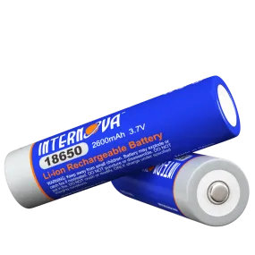 Internova 18650 Batteries Multipack, Li-ion Rechargeable, 2600mAh 3.7V Button Top