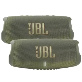 JBL Charge 5 Portable Waterproof Bluetooth Speaker Green - 2 Units