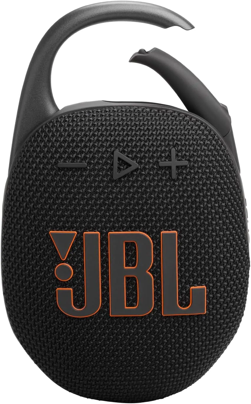 JBL Clip 5 - Ultra-Portable, Waterproof & Dustproof Bluetooth Speaker, Big Pro Sound with Punchy Bass, Integrated Carabiner, up to 12 Hours of Play, Made in Part with Recycled Materials (Black)