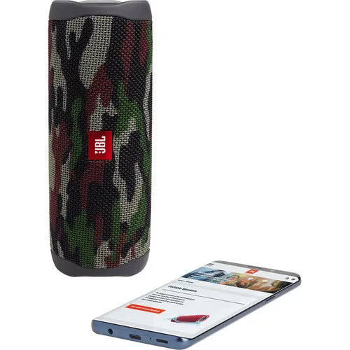 JBL Flip 5 Portable Waterproof Wireless Bluetooth Speaker, Squad Camo - JBLFLIP5SQUADAM (Refurbished)