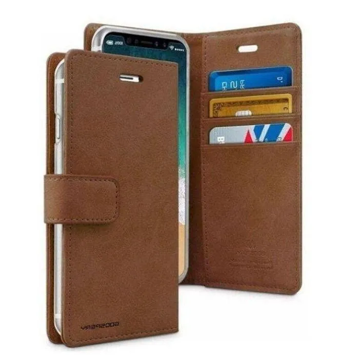 Mercury Blue Moon Diary Case for iPhone 13 Pro Max - Brown