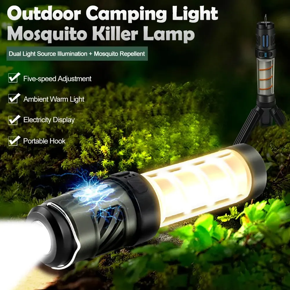 Mosquito Repellent Rechargeable 3-in-1 with Camping Lantern Torch