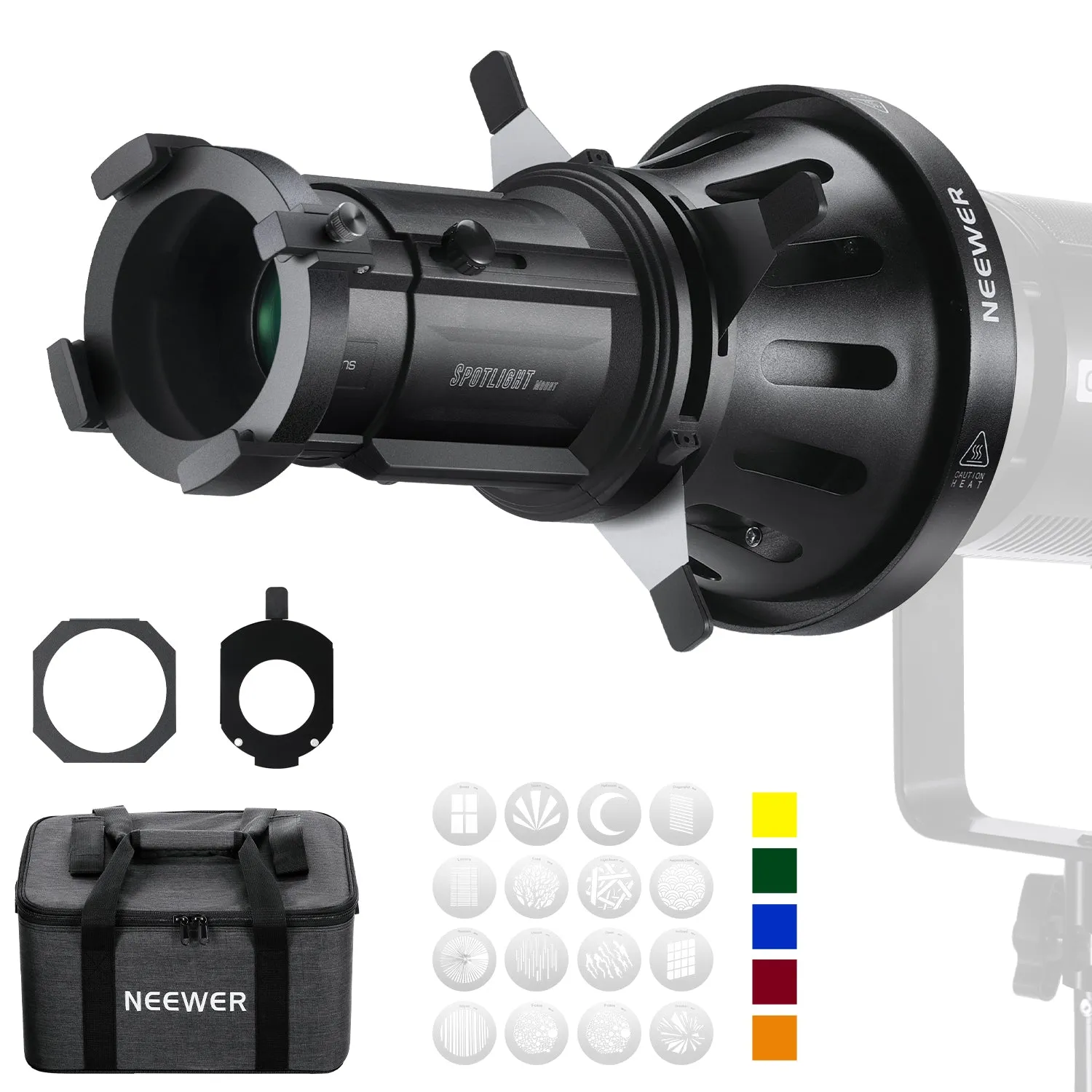 NEEWER LS-38 Professional Spotlight Snoot with 40° Projection Lens for Enhanced Lighting Control