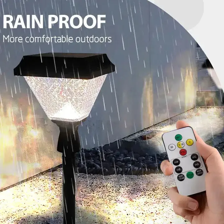 Outdoor Solar Lights For Home, Garden, Pathway Decoration Waterproof Portable Spike Lamp with Remote (RGB)