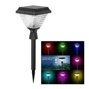 Outdoor Solar Lights For Home, Garden, Pathway Decoration Waterproof Portable Spike Lamp with Remote (RGB)