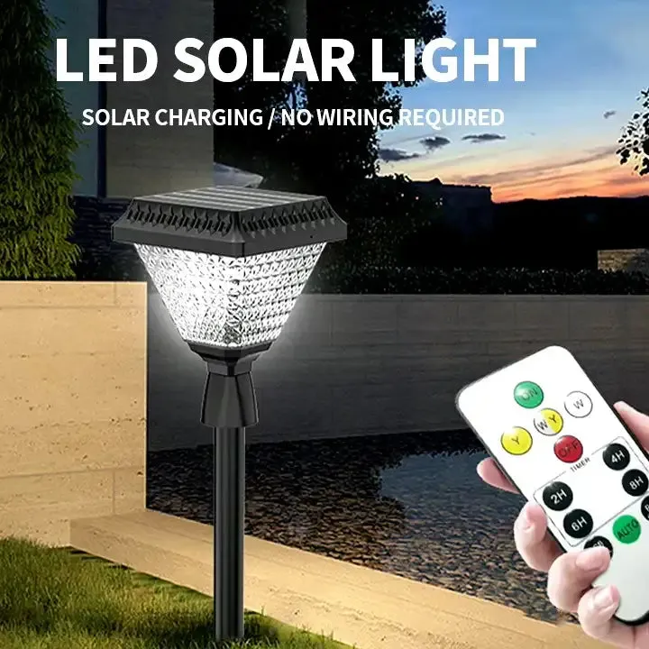 Outdoor Solar Lights For Home, Garden, Pathway Decoration Waterproof Portable Spike Lamp with Remote (RGB)