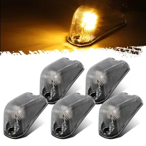 Partsam 5Pcs Smoke Roof Cab Marker Lights Lens with Amber LED Lights Replacement Ram ProMaster 2014 2015 2016 2017