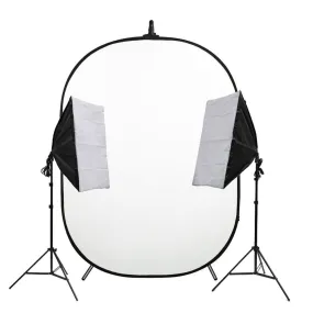 Portable 'Headshot Kit' with Double Illuminate Mate Softbox and Pop Up Backdrop - Bundle