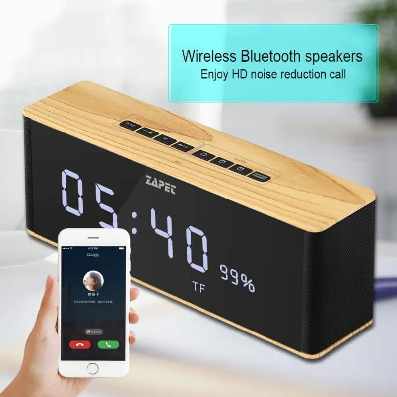 Portable Wireless Speaker with LED Time Display