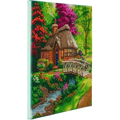 "Friendship Cottage" by Thomas Kinkade Crystal Art Kit 30x30cm