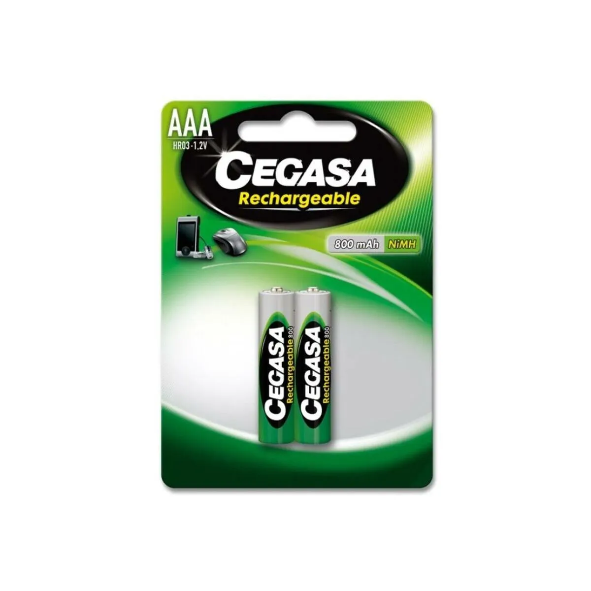 Rechargeable Batteries Cegasa HR3 800 mAh 800 mAh (2 uds)