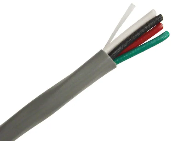 Riser (CMR) Security Alarm Cable - 18/4 AWG, CL3R, Stranded (7 Strand), Unshielded, 1000ft, Gray