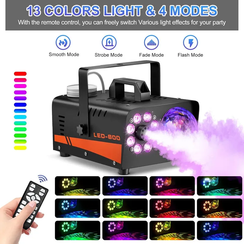 Saker Fog Machine with Disco Ball Lights