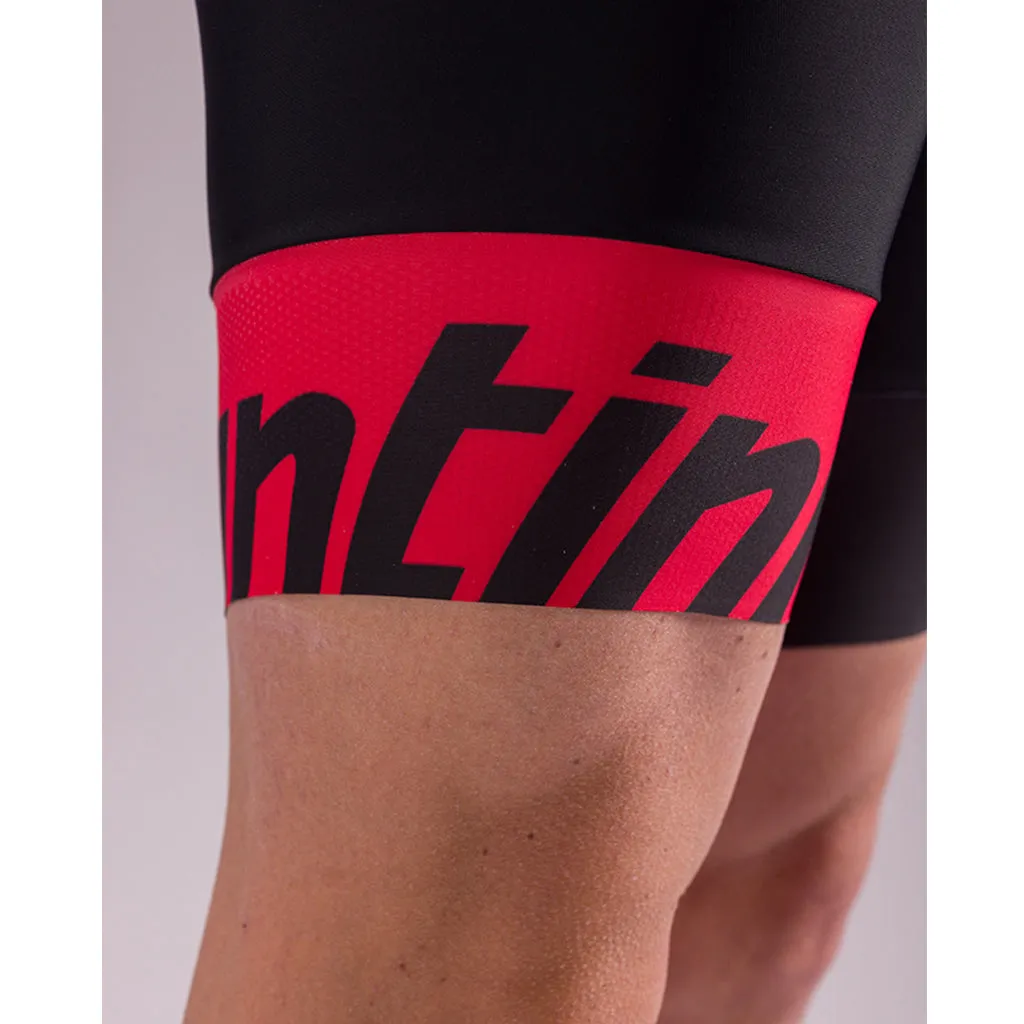 Santini Ironman Ikaika Short Sleeve Trisuit  - Black/Red