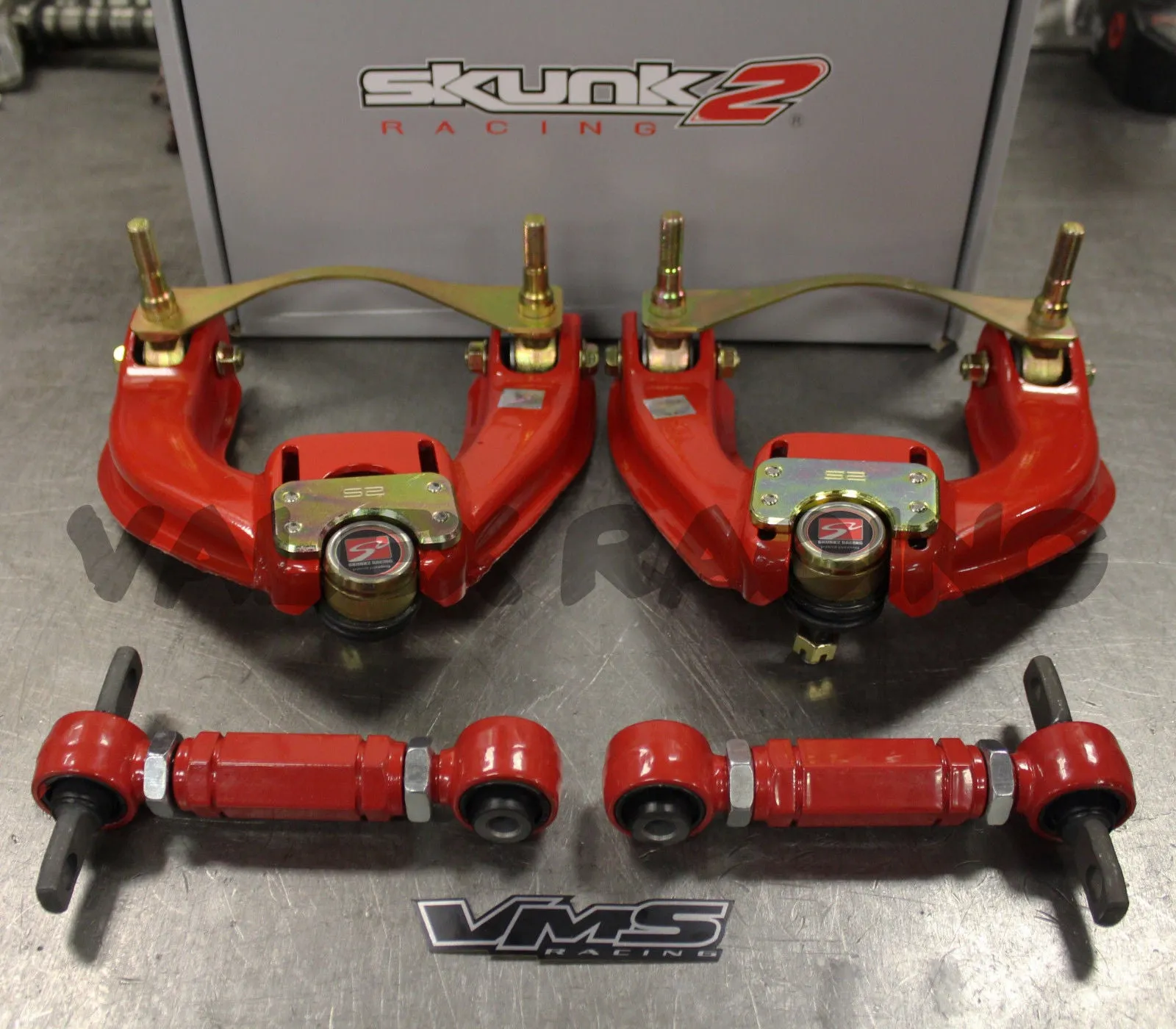 Skunk2 Pro Series FRONT & VMS REAR Camber Kit Combo 88-91 Honda Civic EF