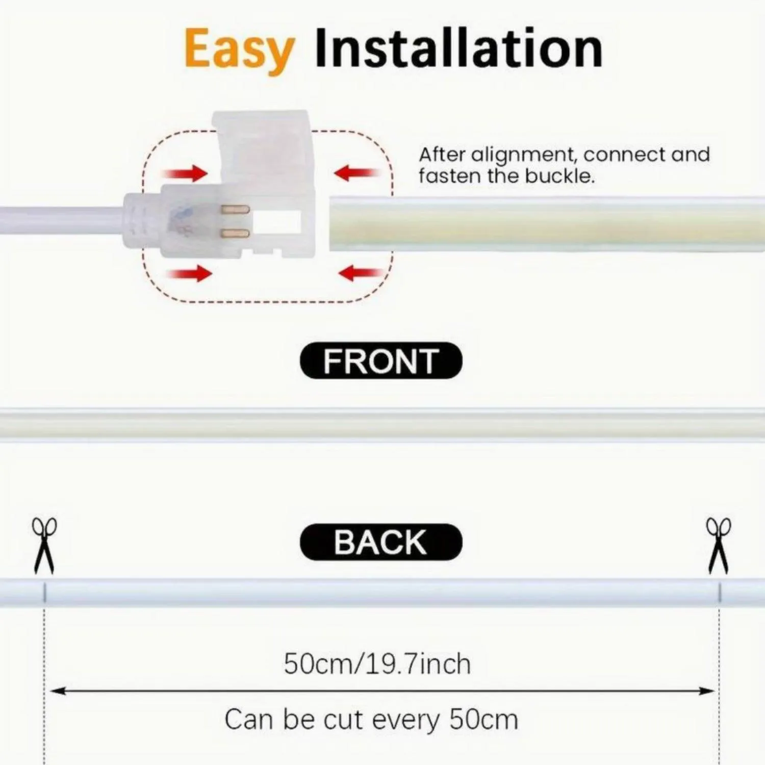 Warm White 3000K COB LED Strip 220V 240V 288 LEDs/m IP65 with UK Plug