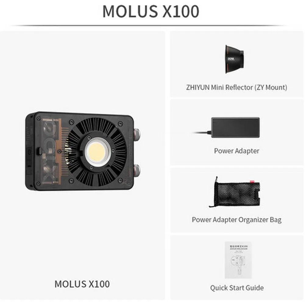 Zhiyun MOLUS X100 100W Bi-Colour Pocket COB Monolight (Pro Kit)